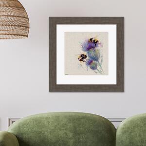 The Art Group Bees On Thistle Framed Print MultiColoured