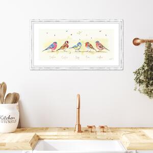 Line Of Garden Birds Framed Print MultiColoured