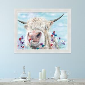 Douglas With Flowers Framed Print MultiColoured