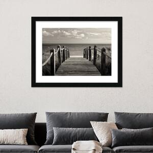 Pathway To Paradise Framed Print Black and white