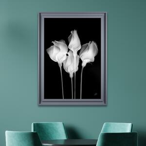 Mono Floral II Framed Print Black and white