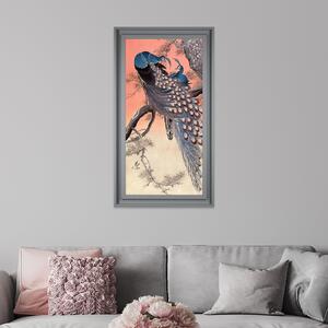 Two Peacocks On Tree Branch Framed Print MultiColoured