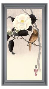 Songbird Flowering Camellia Framed Print MultiColoured