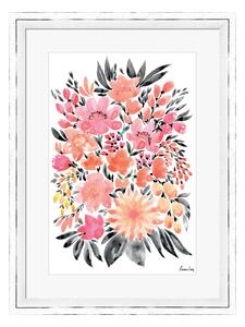 Mayra Watercolour Bouquet Framed Print MultiColoured