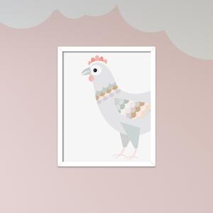 Chicken Framed Print MultiColoured