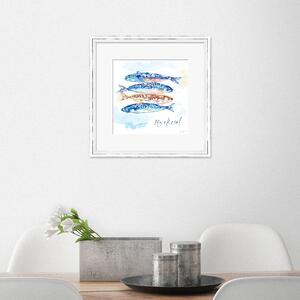 The Art Group Mackerel Framed Print Blue