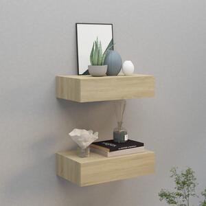 Wall-mounted Drawer Shelves 2 pcs Oak 40x23.5x10cm MDF