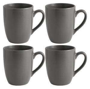 Set of 4 Charcoal Stoneware Mugs Charcoal