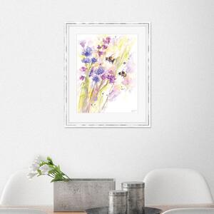 The Art Group Bees & Wildflowers Framed Print Purple