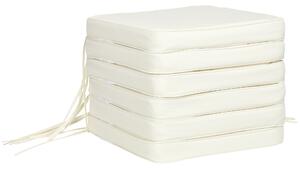 Outsunny Chair Cushions Set of 6, Comfortable Seat Pads for Garden Chairs, 42Lx42Wx5T cm, Cream White