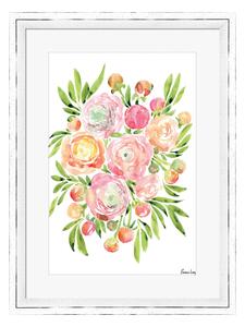 Colourful Ranunculus Framed Print MultiColoured