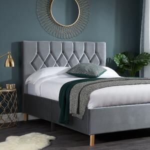 Loxley Velvet Bed Loxley Grey