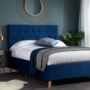 Loxley Velvet Bed Loxley Blue