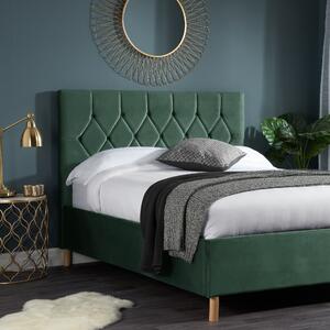 Loxley Velvet Ottoman Bed Loxley Green