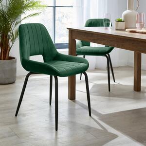 Arden Set of 2 Dining Chairs, Velvet Green