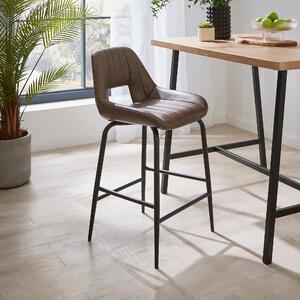 Arden Bar Stool, Faux Leather Brown
