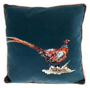 Meg Hawkins Pheasant Cushion Blue