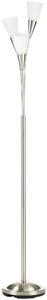 HOMCOM 3-Light Upright Floor Lamps for Living Room, Modern Standing Lamp for Bedroom with Steel Base, (Bulb not Included), Silver
