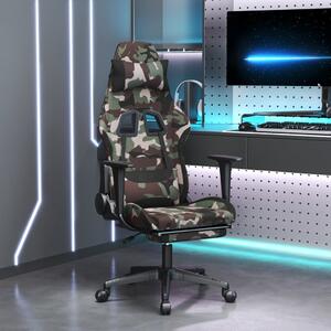 Swivel Gaming Chair with Footrest Black and Camouflage Fabric