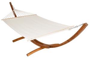 401995 hammock xxl with wooden frame for 2 persons - white