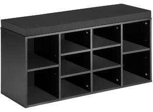 Tectake 403170 shoe rack with bench - black/grey