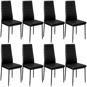 Tectake 404118 8 dining chairs synthetic leather - black