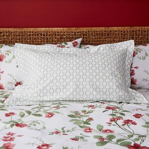 Matilda Floral Red Oxford Pillowcase Red/Green/White