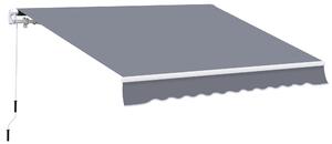 Outsunny Waterproof Garden Patio Manual Awning Canopy Sun Shade Shelter Retractable 4m x 3m-Grey Aosom UK