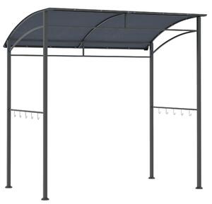 Outsunny 2M (7ft) BBQ Grill Gazebo Tent Garden Grill Metal Frame and Canopy with Hooks Outdoor Sun Shade, Grey