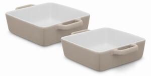 Naturra Set of 2 Square Baking Dishes BEIGE