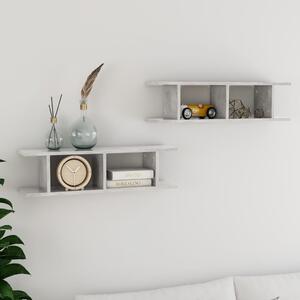 Wall Shelves 2 pcs Concrete Grey 75x18x20 cm Engineered Wood