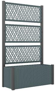 Outsunny Garden Planter Box with Trellis, Liner for Climbing Plants, Vegetables, Flowers, 90 x 35 x 148 cm, Charcoal Grey