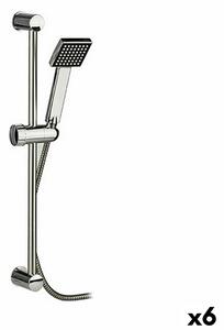 A shower head with a hose to direct the flow Berilo 9721159BC Silver Steel Plastic Squared 18 x 8 x 72,5 cm 3 Pieces (6 Units)