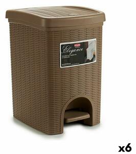 Pedal bin Stefanplast Elegance Brown Plastic 20 L (6 Units)