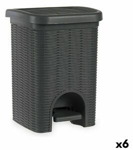 Pedal bin Stefanplast Elegance Grey Plastic 20 L (6 Units)