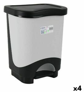 Waste bin with pedal Tontarelli Idea 18 L Black Grey 31,6 x 27,6 x 41 cm (4 Units)