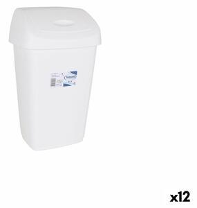 Rubbish bin Tontarelli Aurora White 9L With lid (12 Units)