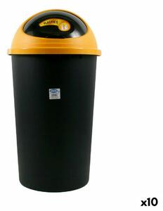 Rubbish Bin Tontarelli Big hoop Yellow Black 50 L (10 Units)