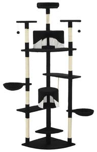 Cat Tree with Sisal Scratching Posts 203 cm Black and White