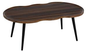 Centre Table Brown Black Iron MDF Wood 100 x 60 x 38 cm