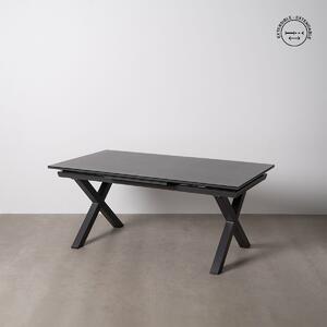 Dining Table Anthracite Ceramic Aluminium Crystal 180 x 100 x 77 cm