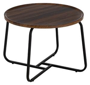 Centre Table Brown Black Iron MDF Wood 60 x 60 x 45 cm