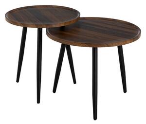 Small Side Table Brown Black 50 x 50 x 54 cm