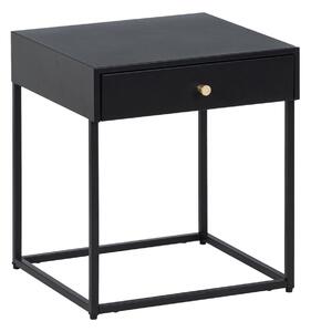 Nightstand Black Steel 43 x 41 x 50 cm