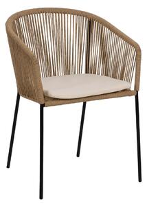 Dining Chair Black Natural Steel 55 X 54 X 79 CM