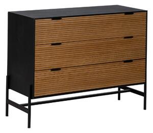 Chest of drawers ORLEANS Black Natural Iron MDF Wood 104 x 40 x 81,5 cm