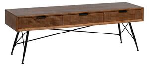 Centre Table LAGOM Black Natural Iron Rubber wood 150 x 40 x 50 cm