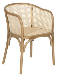 Dining Chair Natural Wood Rattan 56 X 58 X 77 CM