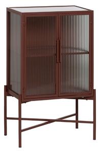 Display Cabinet With Double Glass Doors Tile Crystal Iron 70 x 36 x 143 cm