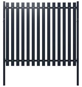 Fence Panel Anthracite 174.5x170 cm Powder-coated Steel